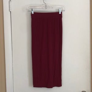 SOUTH MOON UNDER/NEELY sz XS burgundy midi skirt w/ side slit